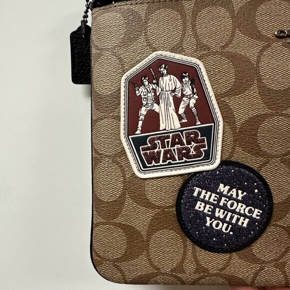 NWT!RARE!Coach x Star Wars Gallery Pouch In Signature Canvas With Patches F88545 - Picture 4 of 11